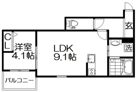 クレアトゥール香里園【2階】の間取り