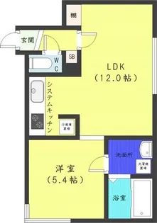 コラージュ琴似【4階】の間取り