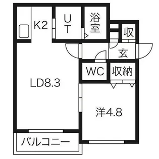 サンルーチェ山鼻【4階】の間取り