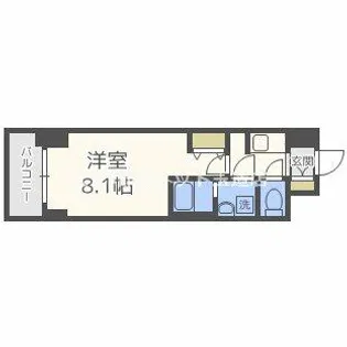 S-RESIDENCE阿波座West【13階】の間取り