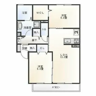 グランフォーレ牧御堂part2【2階】の間取り