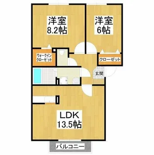 ドミール旭【1階】の間取り