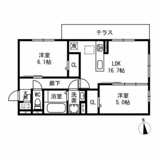 Fleur Ⅱ【2階】の間取り