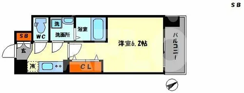 ワールドアイ梅田WEST【13階】の間取り
