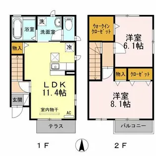 エトワール【101号室】の間取り