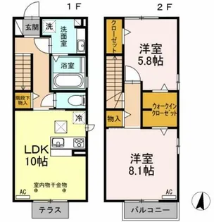 ハイツ渚【101号室】の間取り