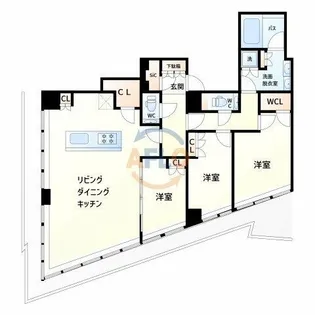 Brillia Tower堂島【44階】の間取り