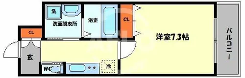 クローバー・グランデ田辺駅前【5階】の間取り