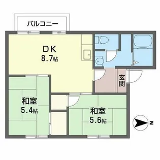 サン・シティ宝積【0201号室】の間取り