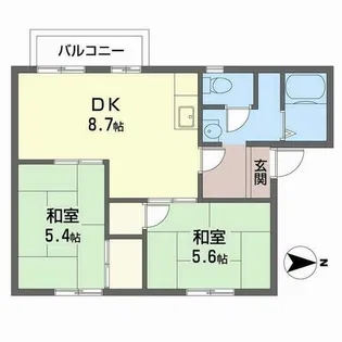 サン・シティ宝積【0201号室】の間取り