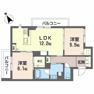 シャーメゾン リッシュ高石【0201号室】の間取り
