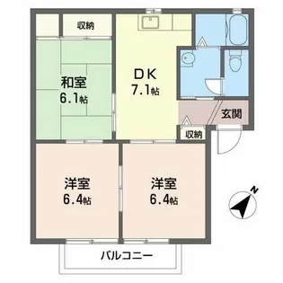 エスポアール北豊中【2階】の間取り
