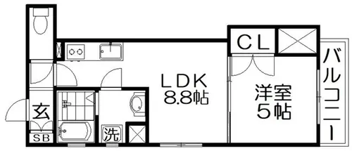 クリエオーレ牧野本町【3階】の間取り