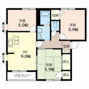 ラフォーレ天神.【A201号室】の間取り