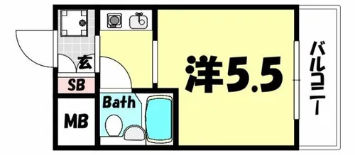 ライオンズマンション三宮【12階】の間取り