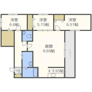 フェスタリア宮の森【401号室】の間取り