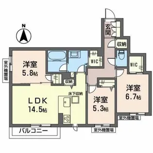 プレジール藤森【0103号室】の間取り