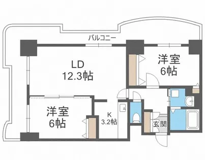 ティアラ中島公園ウエストサイド【8階】の間取り