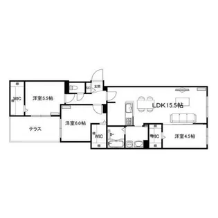 ブランシャール西線11条HD【1階】の間取り