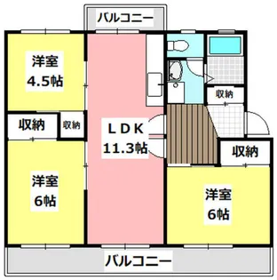 陽和台第3住宅第3号棟【505号室】の間取り