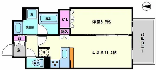 リーガル靱本町【12階】の間取り