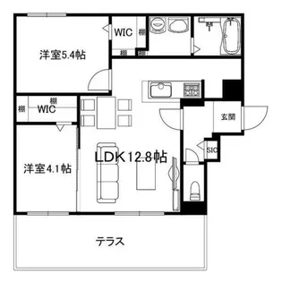 ブランシャール西線11条HD【1階】の間取り