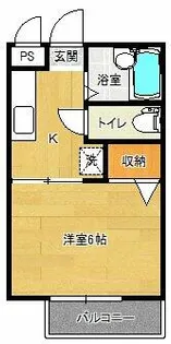 ボヌール ヤマキ【202号室】の間取り