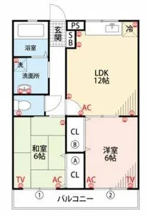 カンファート三潴【202号室】の間取り