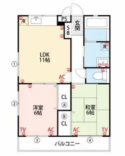 カンファート三潴【305号室】の間取り