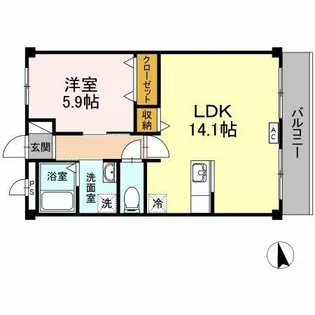 ラビアン・ローゼ【203号室】の間取り