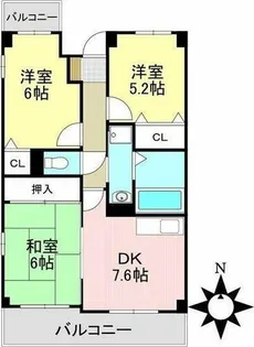 リバーサイドヴィレッジ Ⅱ【401号室】の間取り
