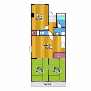 ドミール仲谷2号館【2階】の間取り