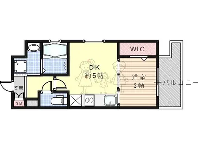 ラシーヌ住吉大社【5階】の間取り