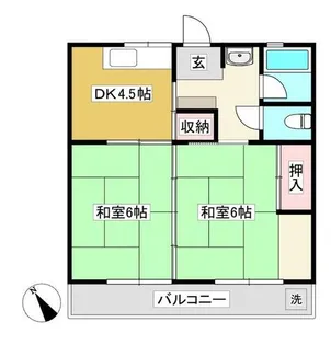 コーポ竹の花【105号室】の間取り