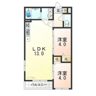 Tio 泉佐野【2階】の間取り