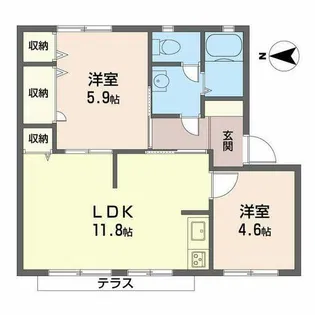 イースト コート【1階】の間取り