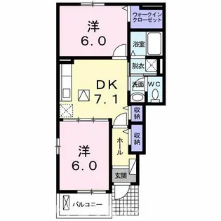 カーサ下五井【1階】の間取り