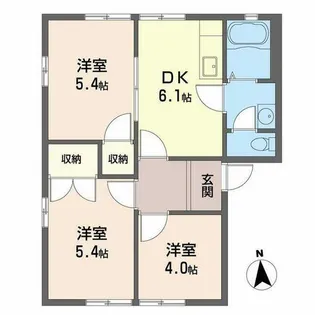 ディアス黒江【0101号室】の間取り