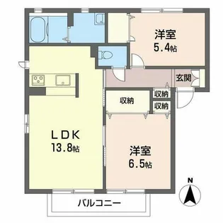 シャーメゾン鈴蘭台東町【0201号室】の間取り