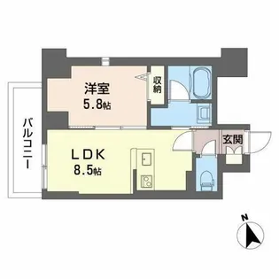 サザンクレストなんば南【5階】の間取り