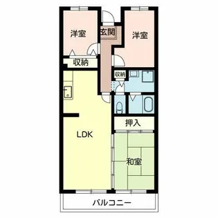 グランデール寝屋川【0102号室】の間取り