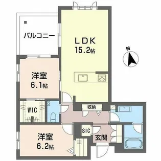 CELFENA 宝塚・川面 HautDeGamme【0203号室】の間取り
