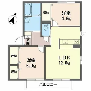 グリーンヴァレー三田D【D201号室】の間取り