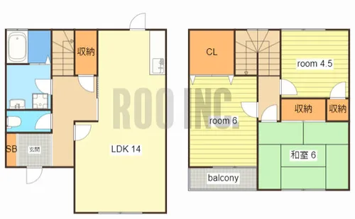 シャトー仏蘭西【1-A号室】の間取り