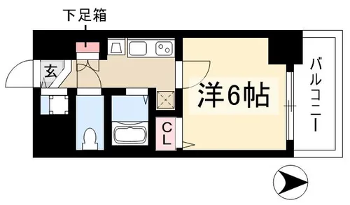 プレサンスNAGOYA桜通ビッグビート【0206号室】の間取り