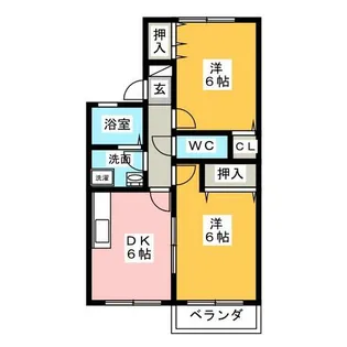 アミティ植田A棟【2階】の間取り