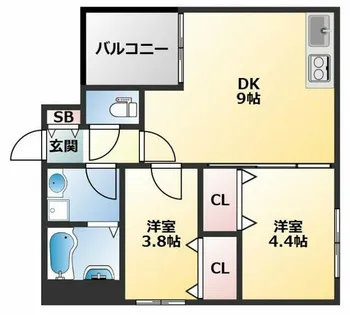 D porta canina【2階】の間取り