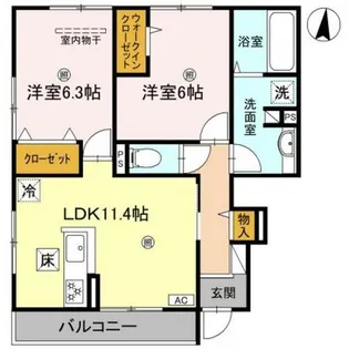 ソレイユ嵯峨野【1階】の間取り