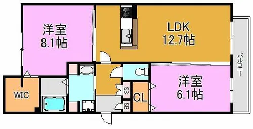 フェリールーチェ【2階】の間取り