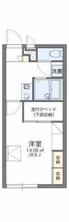 レオパレスサウスヒル深阪【1階】の間取り